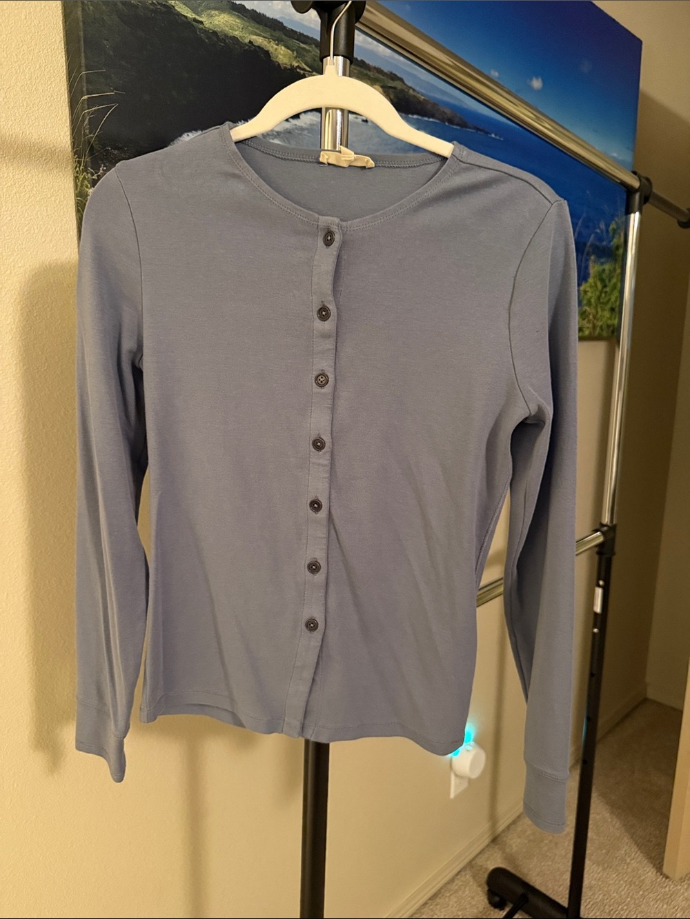 Madewell Slate Blue Button-Front Long Sleeve Shirt